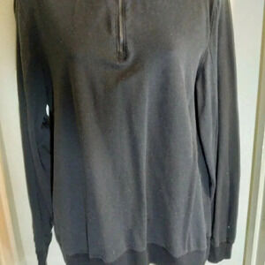 Calvin Klein Pullover Quarter Zip Black Sz M Pit To Pit 20 Length 24